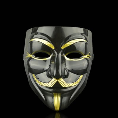 Mask Costume Party Cosplay Mask Halloween - Guy Fawkes Black-Gold