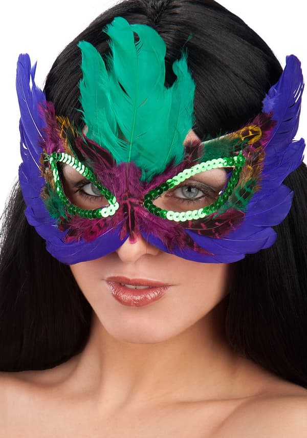 Ansiktsmask - Multicolor Feathers Eyemask