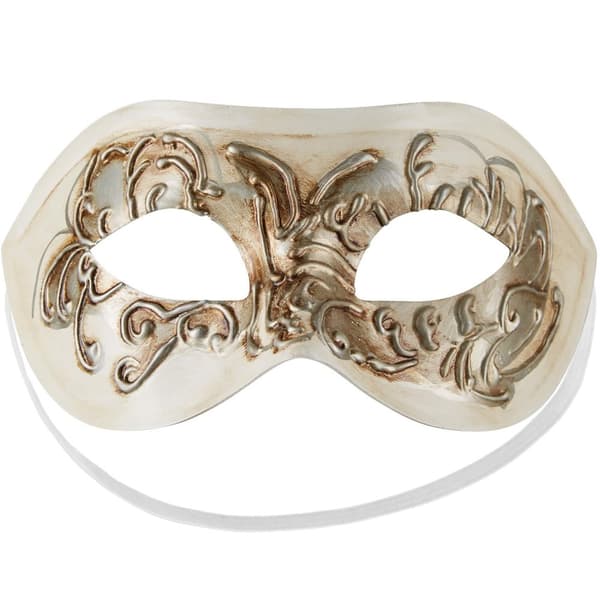 Venetiansk maske med dekoration - beige