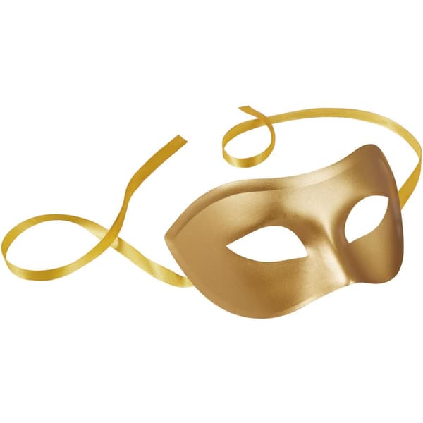 Venetiansk maske ensfarvet - guld