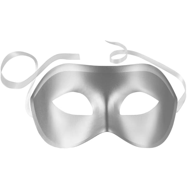 Venetiansk maske ensfarvet - sølv