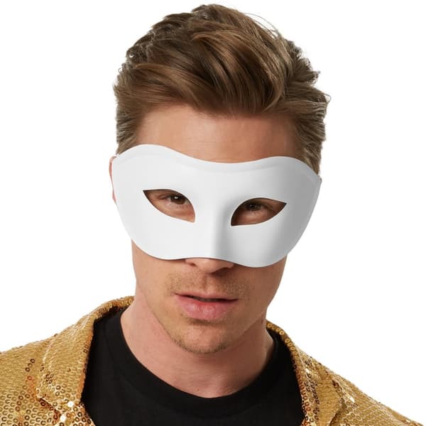 Venetiansk maske ensfarvet - hvid