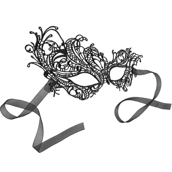 Svart spetsmask Påfågel - svart