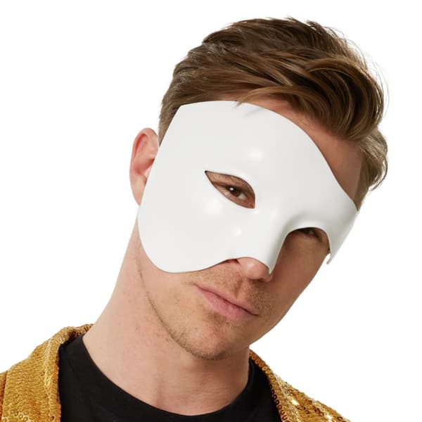 Venetiansk mask Fantom - vit