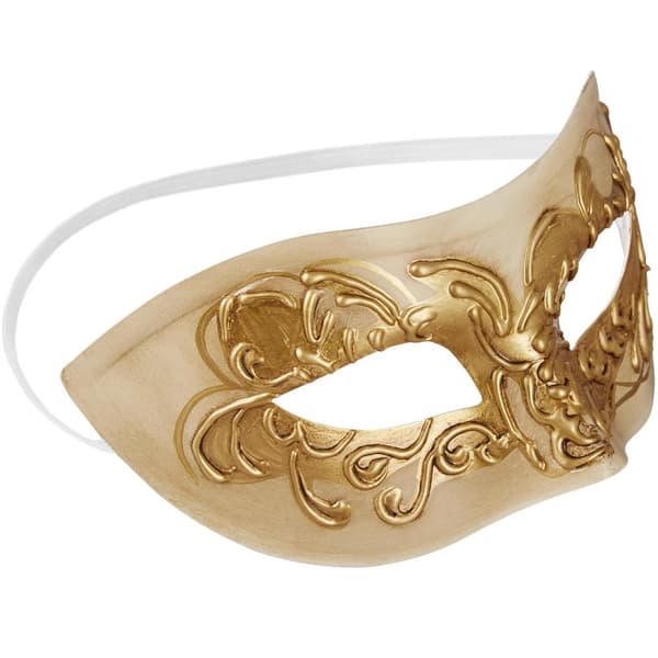 Venetiansk mask med utsmyckningar - creme