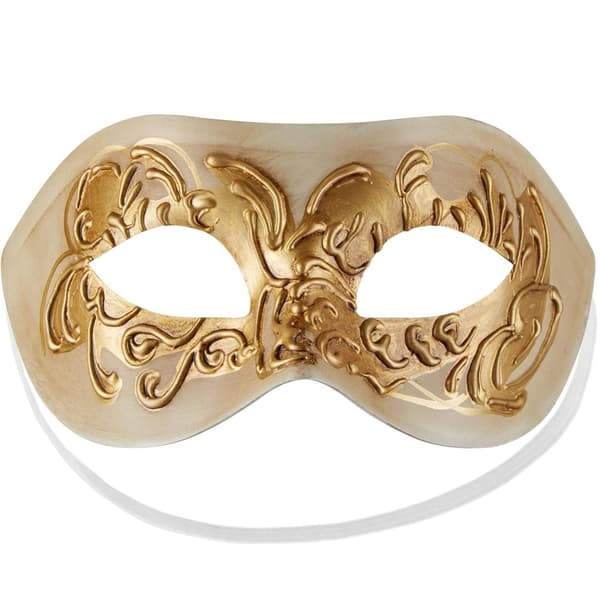 Venetiansk mask med utsmyckningar - creme