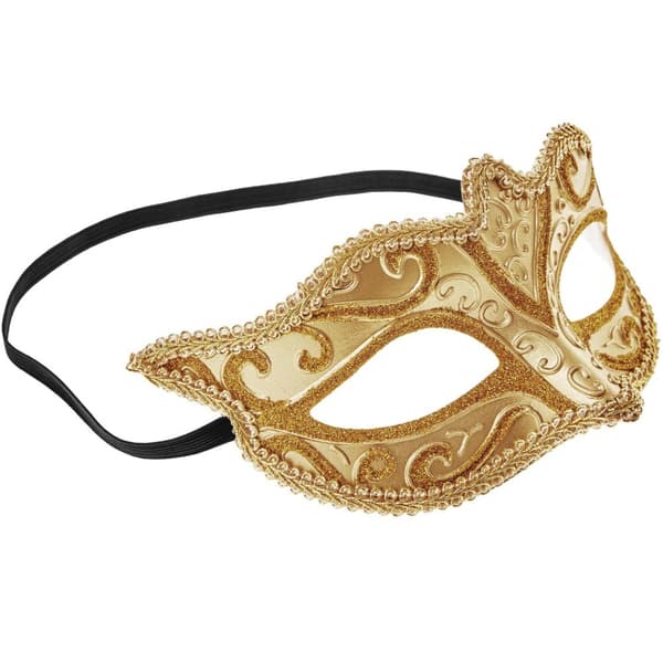 Venetiansk mask med mönster - guld