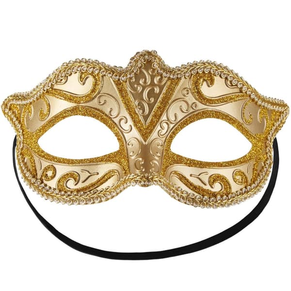 Venetiansk mask med mönster - guld