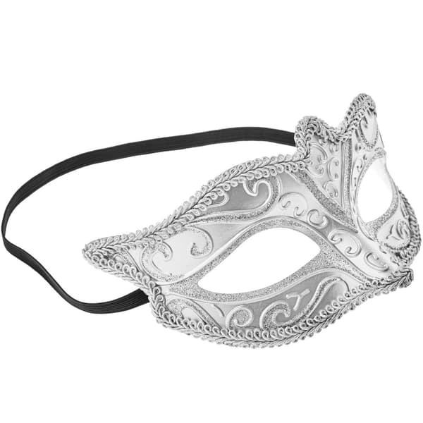 Venetiansk mask med mönster - silver