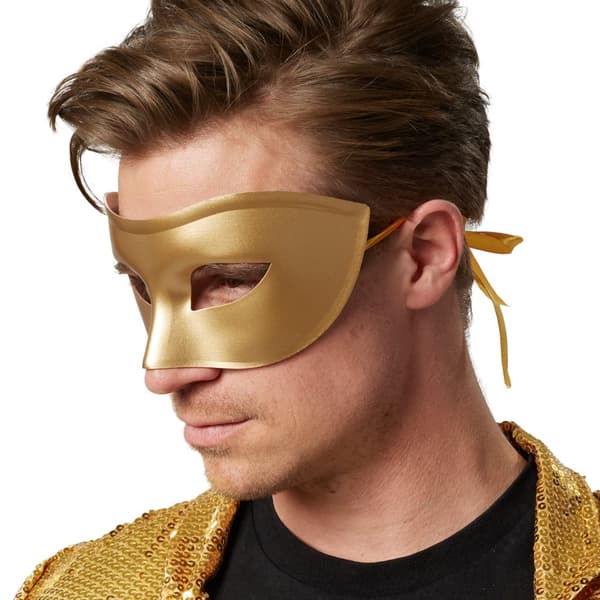 Venetiansk mask, enfärgad ögonmask för maskerad - guld