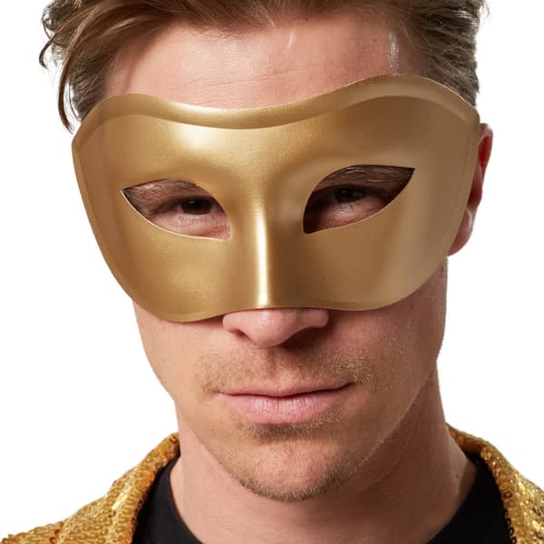 Venetiansk mask, enfärgad ögonmask för maskerad - guld