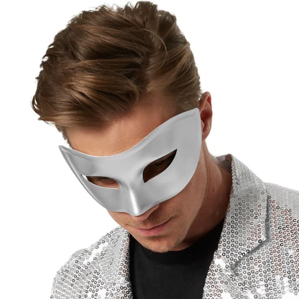 Venetiansk mask, enfärgad ögonmask för maskerad - silver