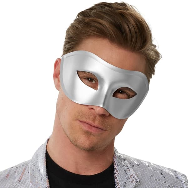 Venetiansk mask, enfärgad ögonmask för maskerad - silver