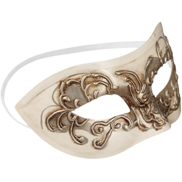 Venetiansk mask med utsmyckningar - beige