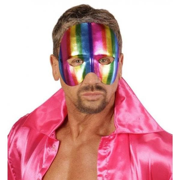 Multifärgad halv ansiktsmask Maskerad Pride