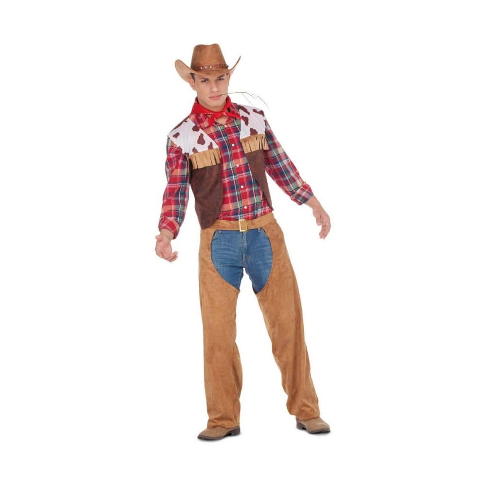 Maskeraddräkt vuxna My Other Me Cowboy Storlek M/L Väst Halsduk Chaps och leggings
