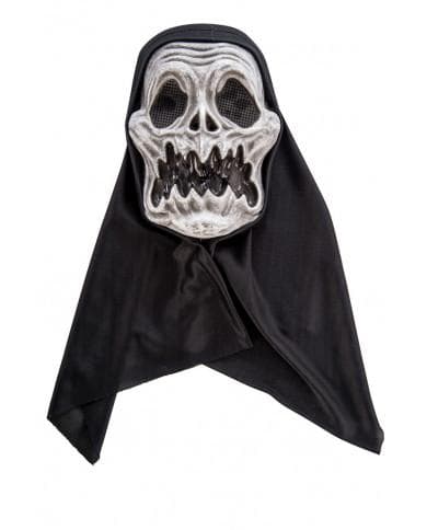 Ansiktsmask - Döskallemask i PBH med huva i tyg