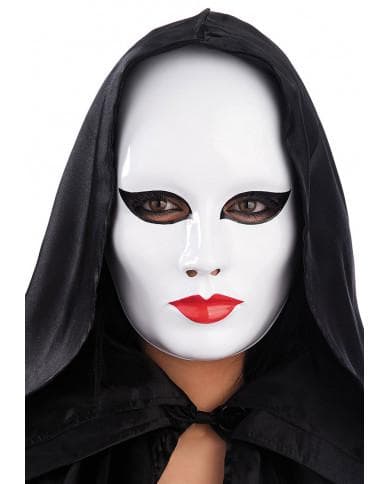 Ansiktsmask - Vit mask med makeup.