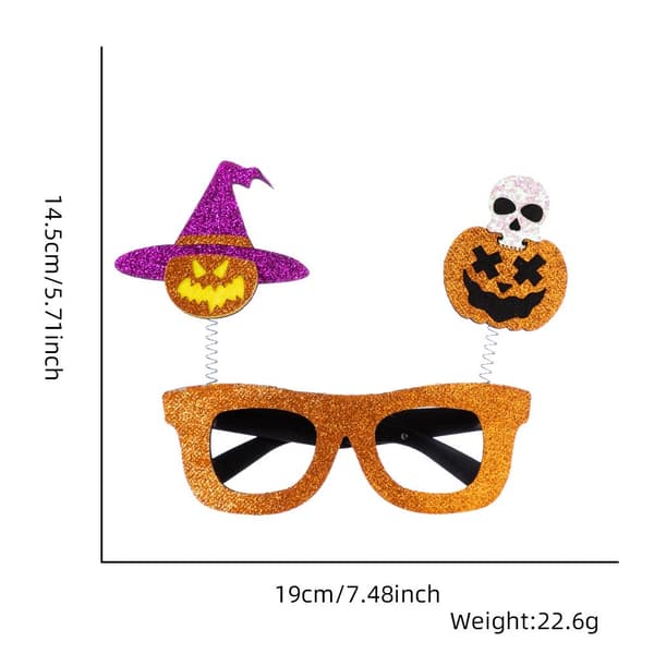 Halloween-briller Festkostymedekorasjon - Gresskar + Heksehatt