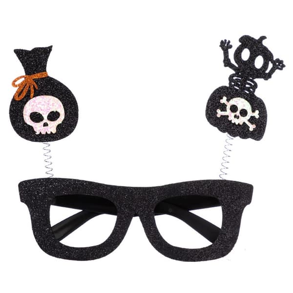 Halloween-lasit juhlapukukoristelu - Karkkilaukku + luuranko