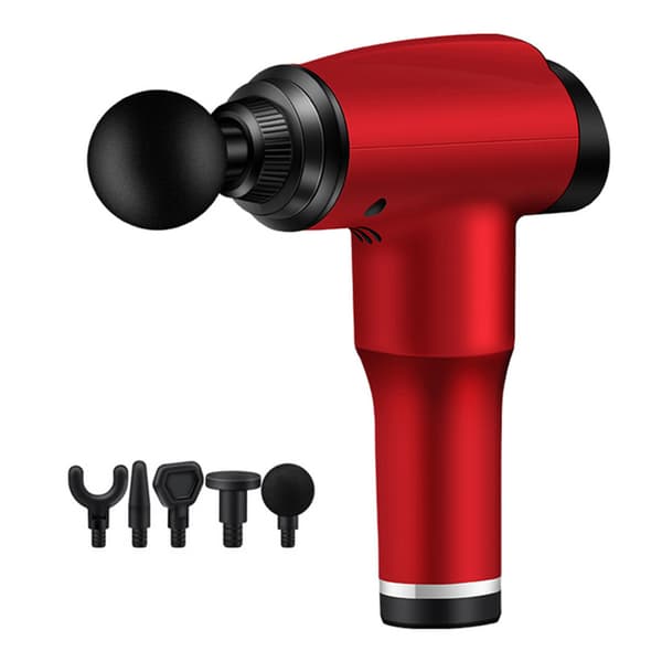Massage Pistol / Massage Gun Muskelstimulans Massage (5 Huvuden) Röd
