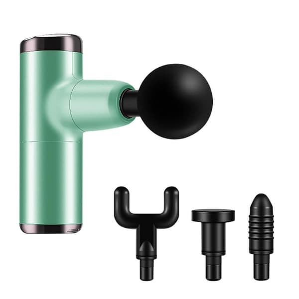 Mini Massage Pistol / Massage Gun Muskelstimulans (4 Huvuden) Grön