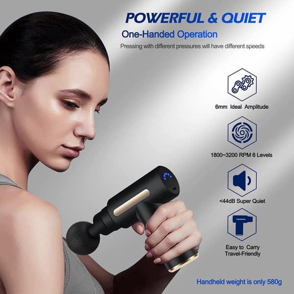 Mini Massagepistol Svart/Guld