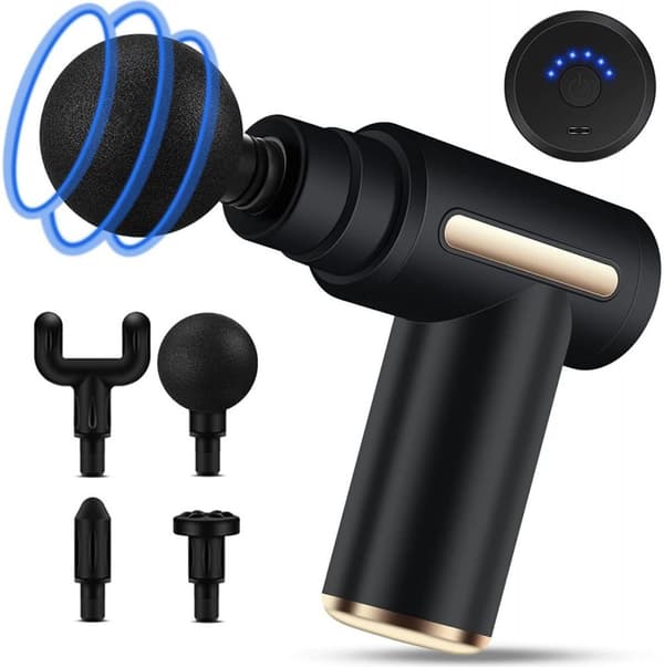 Mini Massagepistol Svart/Guld