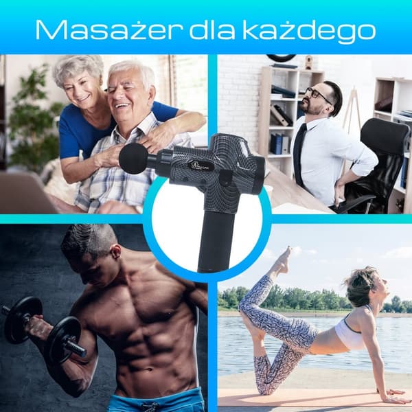 Extralink Massage Gun Pro | Massagepistol | 3800 RPM, 6 utbytbara spetsar