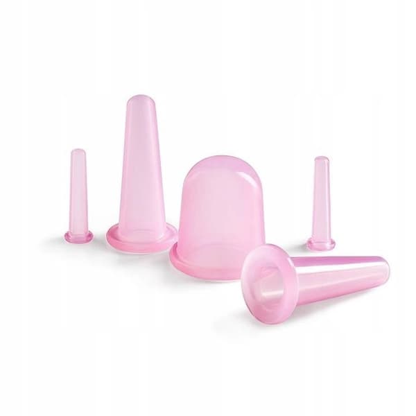 Silikone kinesiske kopper FACE+ sæt med 5 pink
