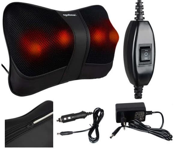 BEMI SHIATSU NACKSMASSAGER VÄRMEKUDD 2 STRÖMFÖRSÖRJNING 12V/220V