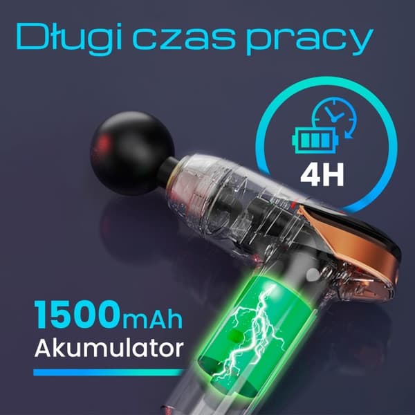 Extralink Massage Gun Lite | Hierontapistooli | 3200 RPM, 6 vaihdettavaa suutinta