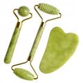 Miniatyrbillede 2 af 11: JADEIT ANSIGTSMASSAGESÆT 2x RULLER+GUA SHA