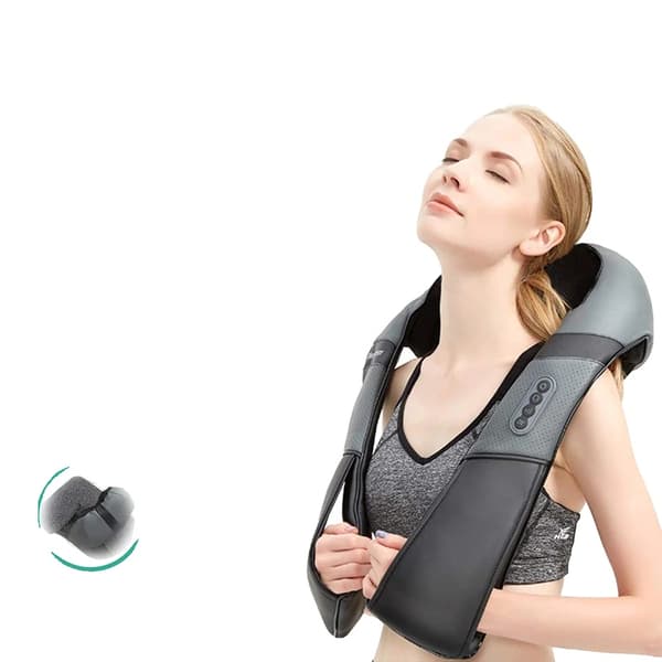Shiatsu-kaula- ja hartiamassageri, lämmitystoiminto, syvä vaivausmuotoilu,EU-pistoke, 220V