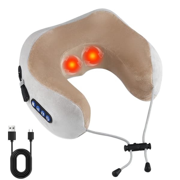 Nackmassager, Ergonomisk Design, Lugnande Värmefunktion,svart