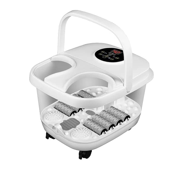 Elektrisk fotbad, justerbar temperatur, 8 massagevalkar,VIT, EU-kontakt