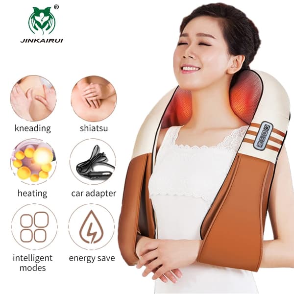 Kaulamassageri, sähköinen lämpöhoito, shiatsu-hieronta,P2-Z-6, EU-pistoke
