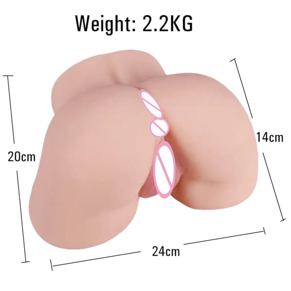 Manlig Onaniprodukt, Mjuk Silikon, Verklighetstrogen Vagina, 2,2 kg rövkött