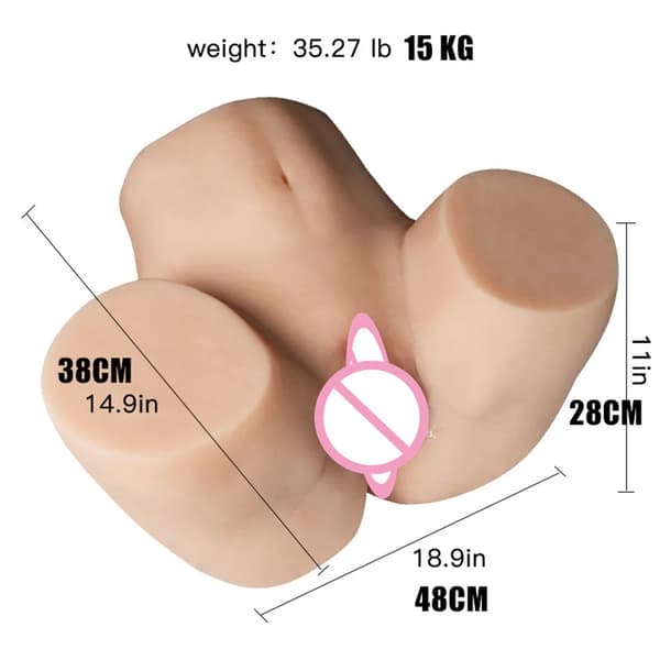 Manlig Onaniprodukt, Mjuk Silikon, Verklighetstrogen Vagina, 15kg Röv-Kött