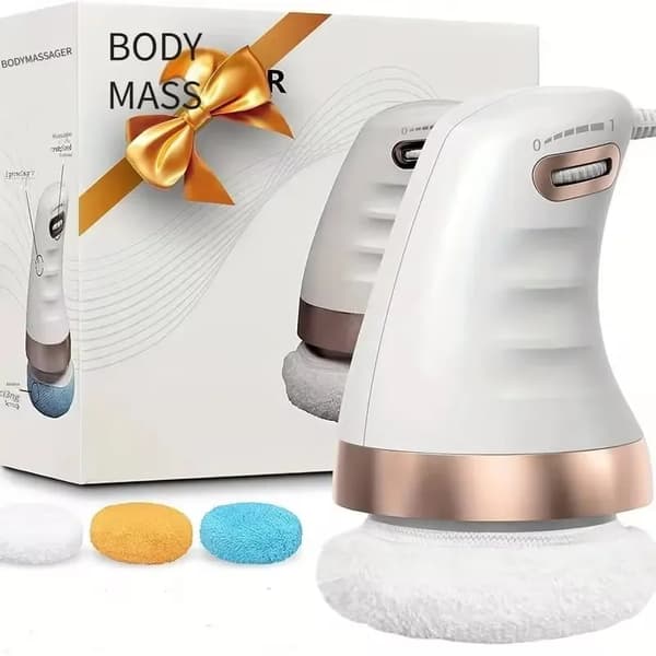 Cellulite Massager, Justerbar Vibration, 360° Rotations, 3 Vaskbare Massagepuder,EU stik, 01