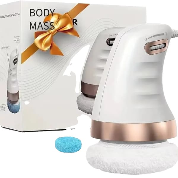 Cellulite Massager, Justerbar Vibration, 360° Rotations, 3 Vaskbare Massagepuder,EU stik, 01
