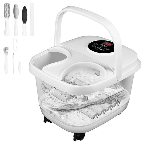 Bærbar fodbad, justerbar temperatur 38 °C - 48 °C, massagefunktion, boblefunktion,HVID