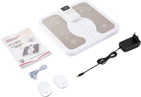 Fotmassageapparat, Shiatsu-funktion, Värmefunktion, 6 massagelägen,VIT, 220V, EU-kontakt