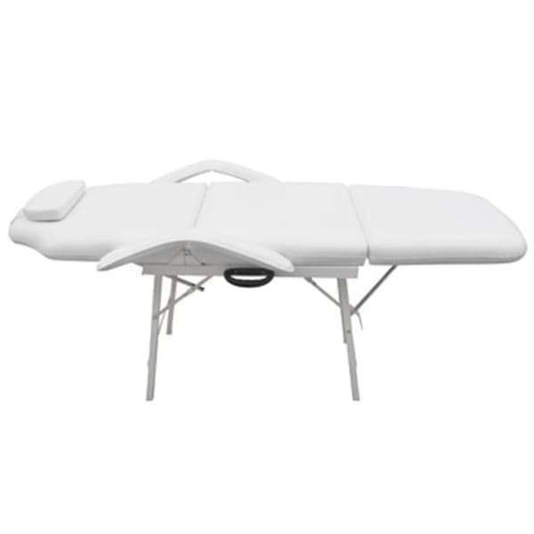 vidaXL mobil ansigtsbehandlingsstol 185 x 78 x 76 cm kunstlæder hvid