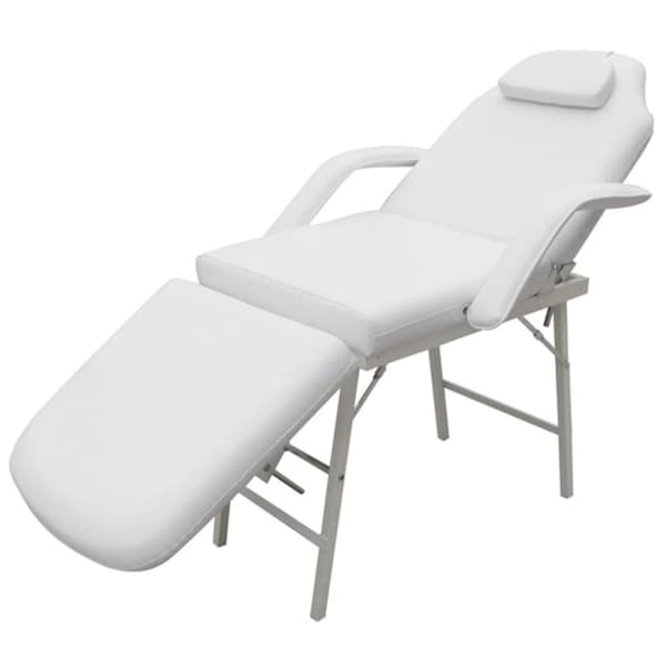 vidaXL mobil ansigtsbehandlingsstol 185 x 78 x 76 cm kunstlæder hvid