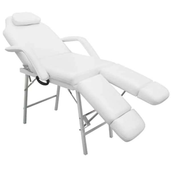vidaXL mobil ansigtsbehandlingsstol kunstlæder 185 x 78 x 76 cm hvid