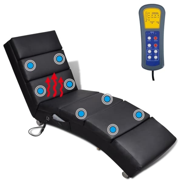 vidaXL Massagefåtölj svart konstläder