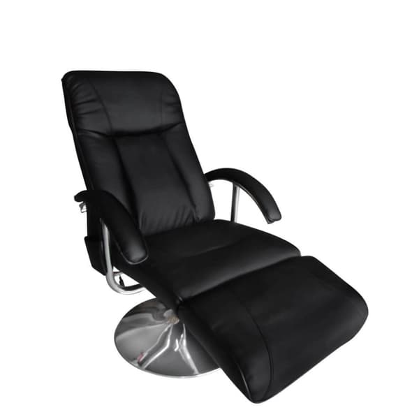 vidaXL Massagefåtölj svart konstläder