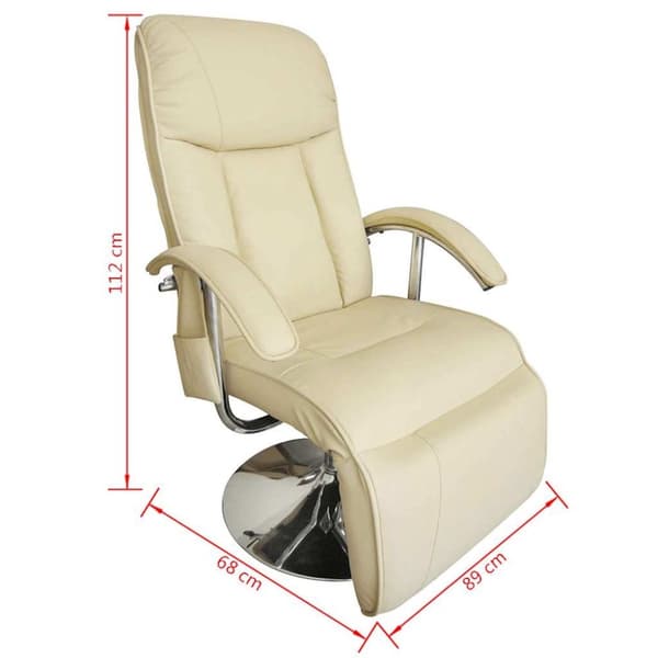 vidaXL Massagefåtölj gräddvit konstläder