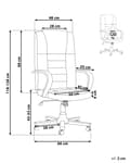 Miniatyrbild 3 av 11: Massagestol Beige läder Svängbar Gaslift Justerbar höjd med hjul Ergonomisk Modernt kontor